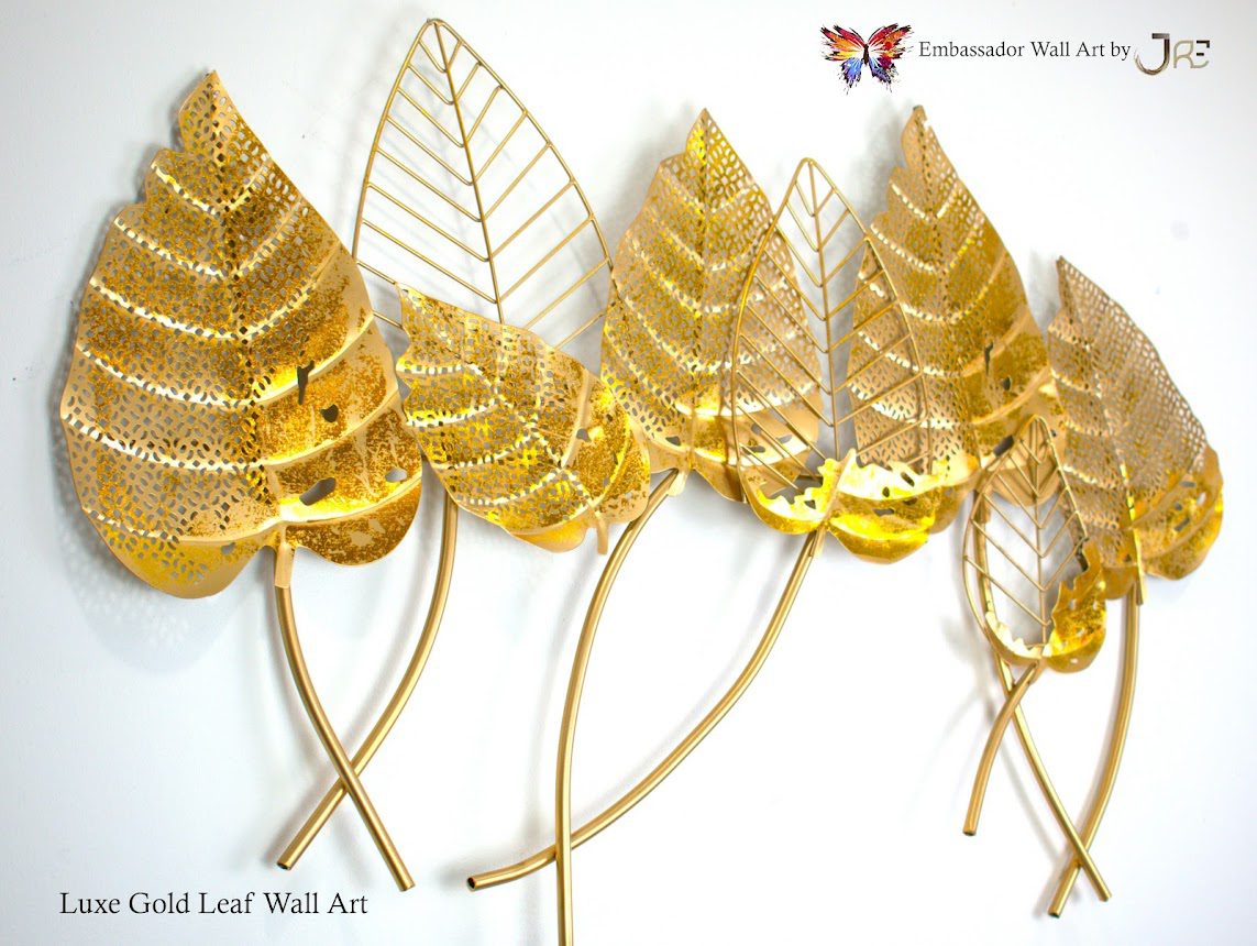 Luxury Designer Gold Leaf Gold Wall Décor Gold Metal Wall Art for
