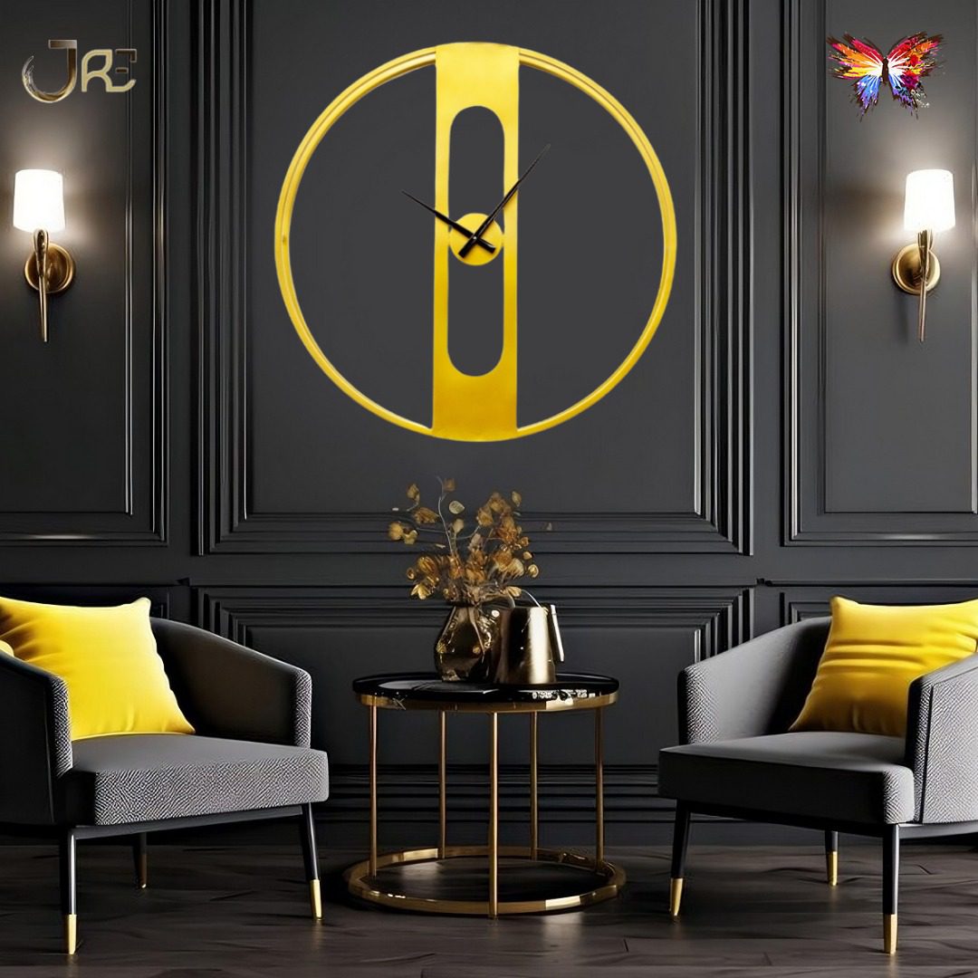 Luxury Designer Gold Royal Modern Wall Accent Decorative Clock - JRE ...