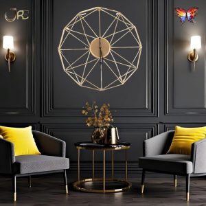 Luxury Designer Gold Zodiac Modern Wall Accent Decorative Clock