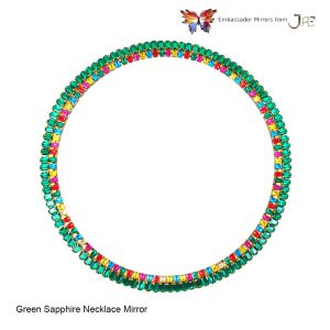 Green Sapphire Gemstone Necklace Luxury Designer Decorative Accent Mirror