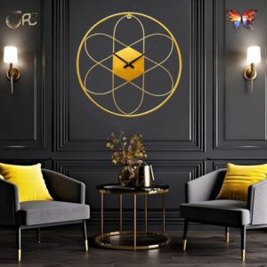 Luxury Designer Gold Hexagon Modern Wall Accent Decorative Clock