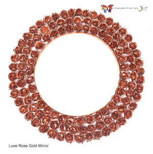 Luxury Valentine’s Day Gift Decor Rose Gold Peach Pink Copper Designer Accent Modern Decorative Mirror